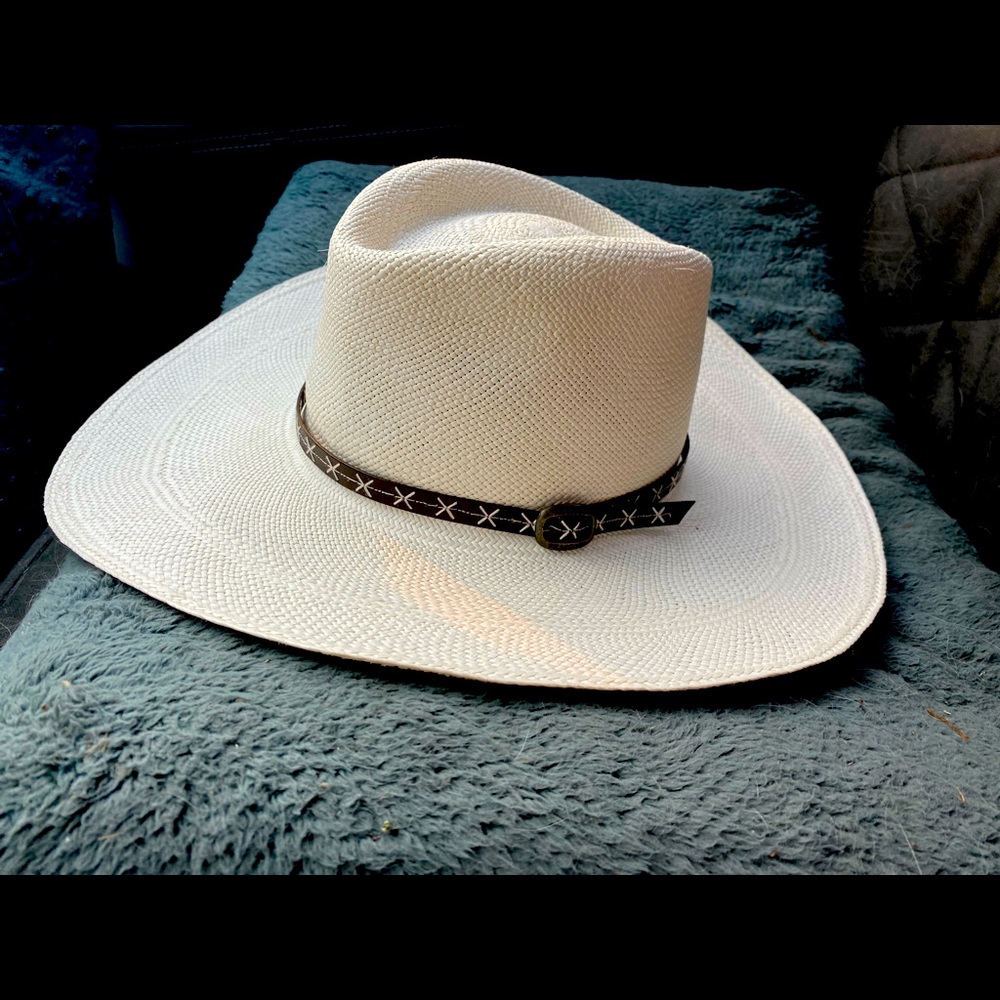 New, Angiolo Frasconi 4.5” Wide Brim Straw Hat